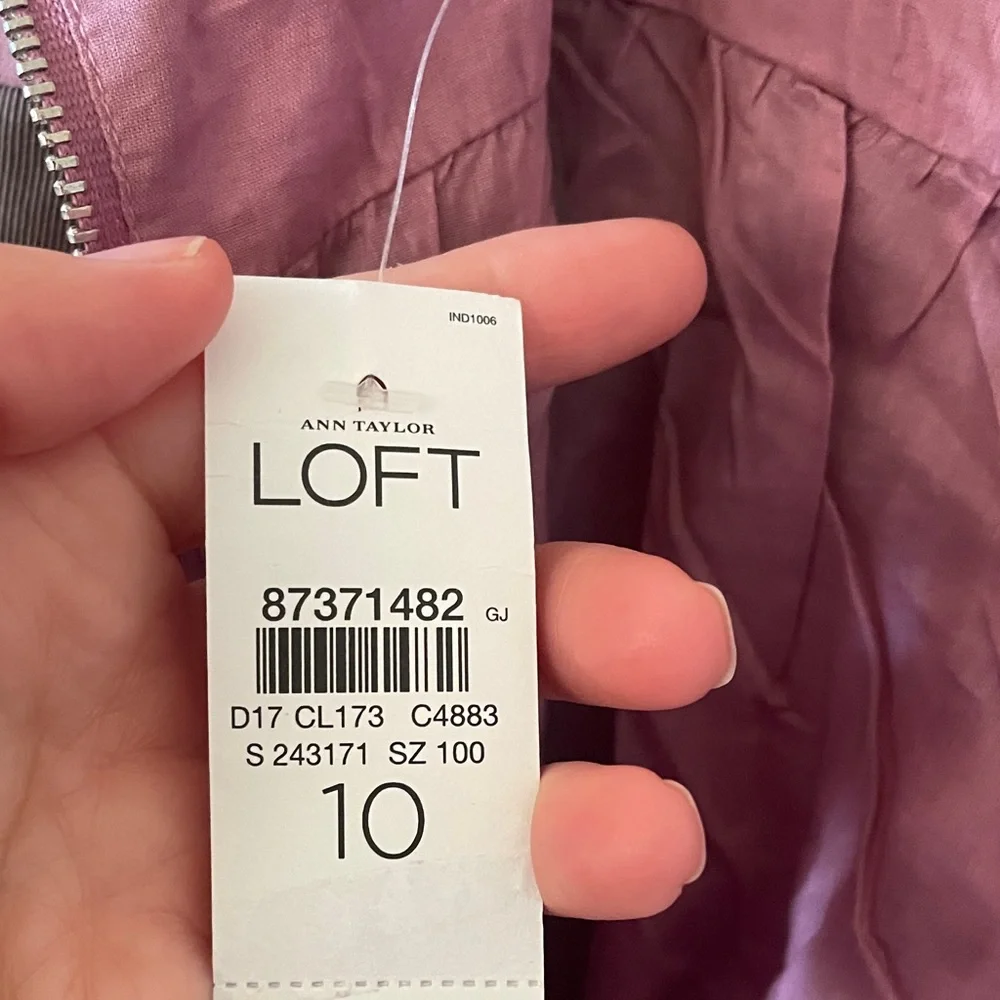 Ann Taylor Loft Purple Sheer Mauve strap Sleeveless Sundress Size 10 NWT cottage